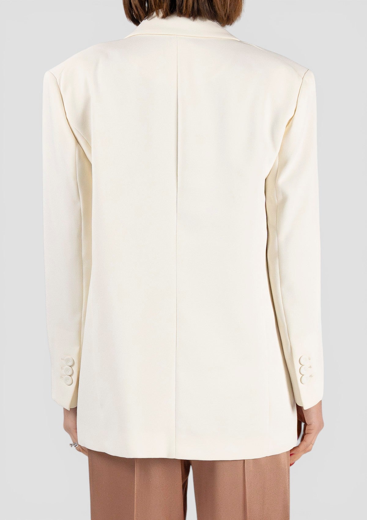 SS26-2613041093200  MLTFERVORE  BLAZER DOPPIOPETTO IN TELA STRETCH - BIANCO