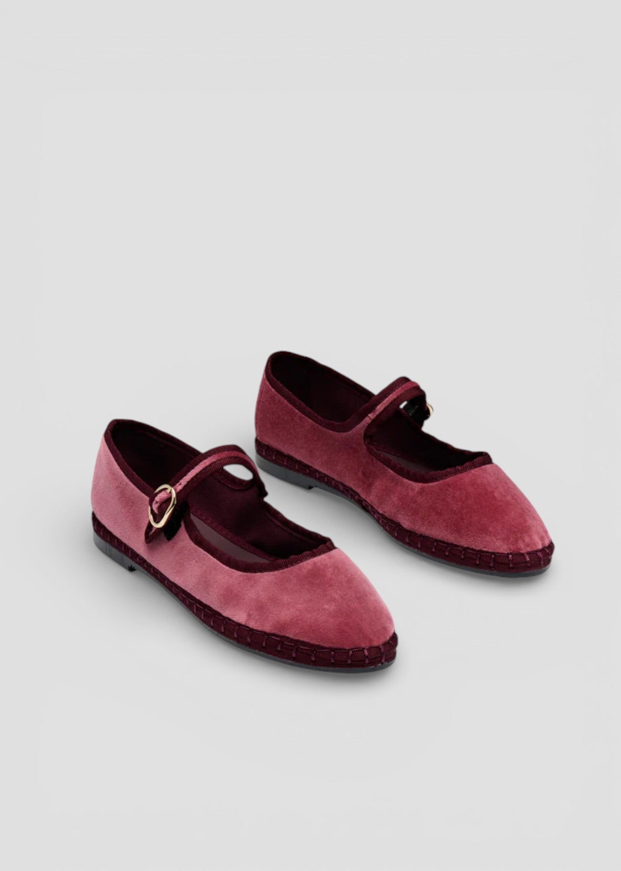 SS26- O'BRIEN  MARY JANE IN VELLUTO ROSSO CHIARO