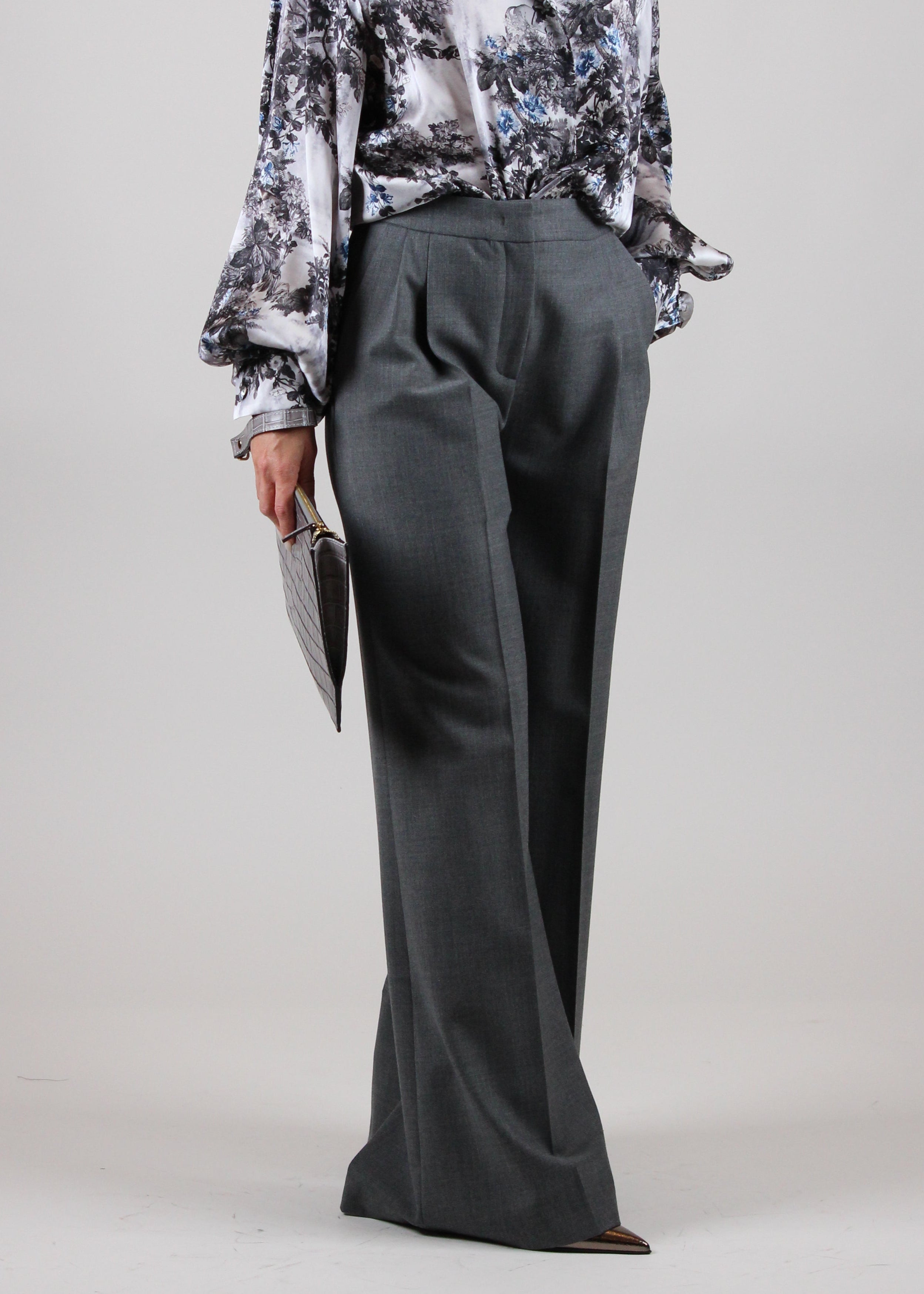 FW25-M698E PANTALONE PALAZZO IN LANA – COLORE STONE