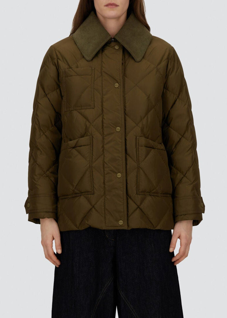 FW25-PI002090D  PIUMINO PARKA CORTO  COLORE VERDE MILITARE