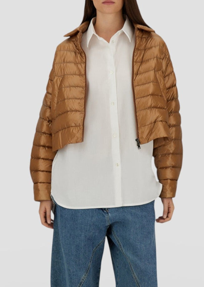 SS26-PI002223D-12017Z  PIUMINO CAPPA CON COLLETTO CAMI CAMMELLO