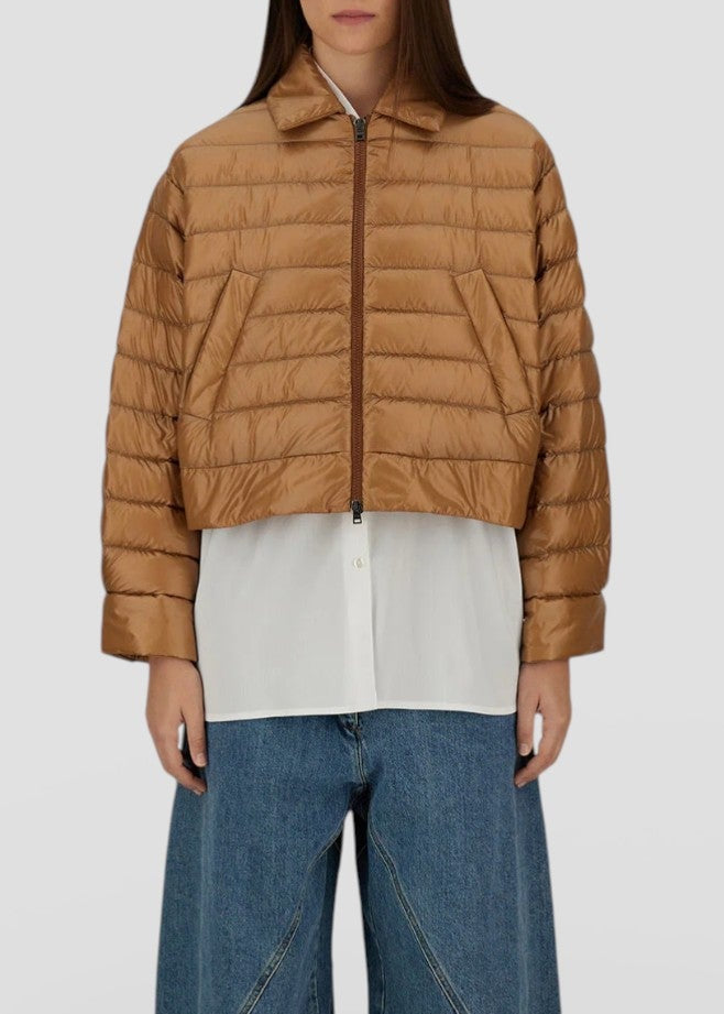 SS26-PI002223D-12017Z  PIUMINO CAPPA CON COLLETTO CAMI CAMMELLO