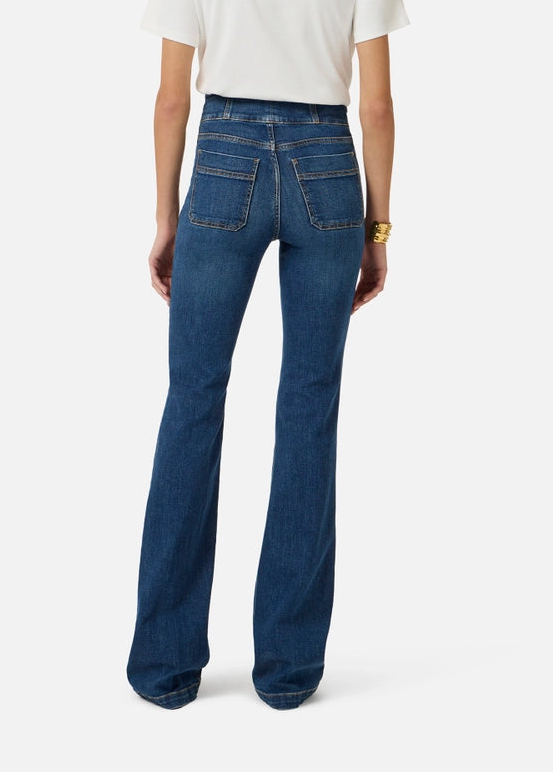 SS26-PJ26D61E2 JEANS A ZAMPETTA CON DETTAGLI LOGO