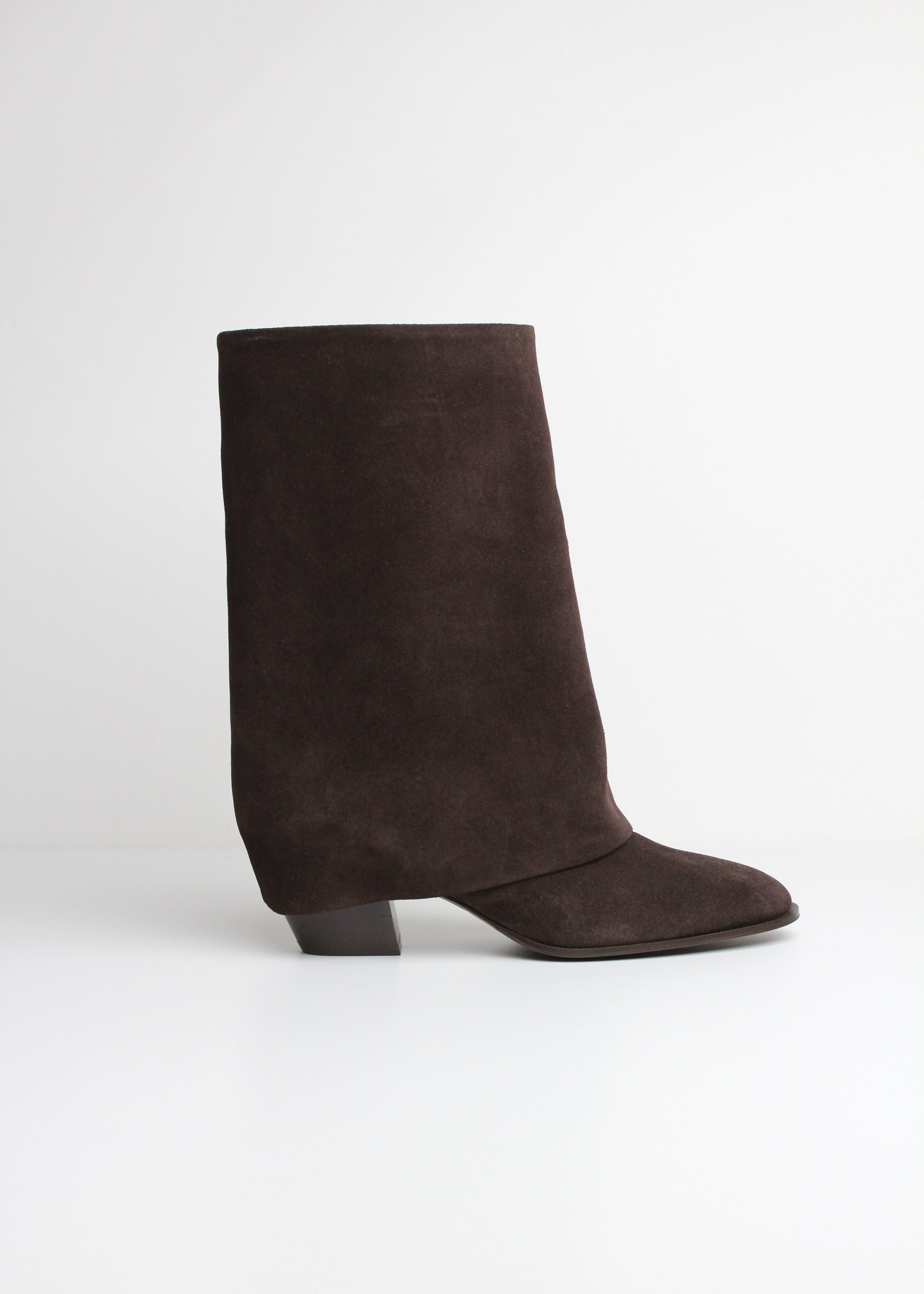 FW25-PRIMA56  STIVALE  IN PELLE SCAMOSCIATA  EBANO