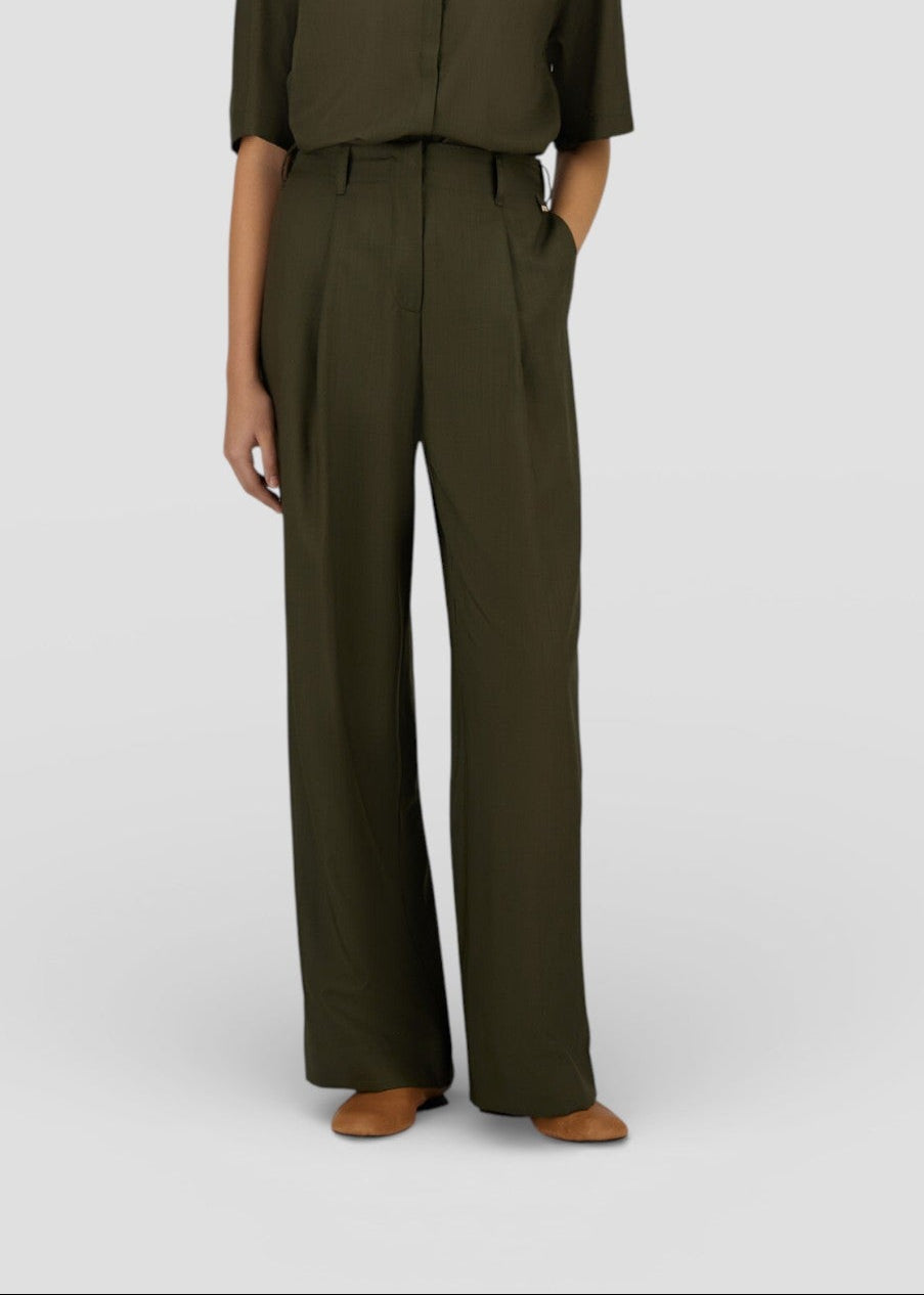 SS26-PT000253D-33487 PANTALONE  VERDE MILITARE