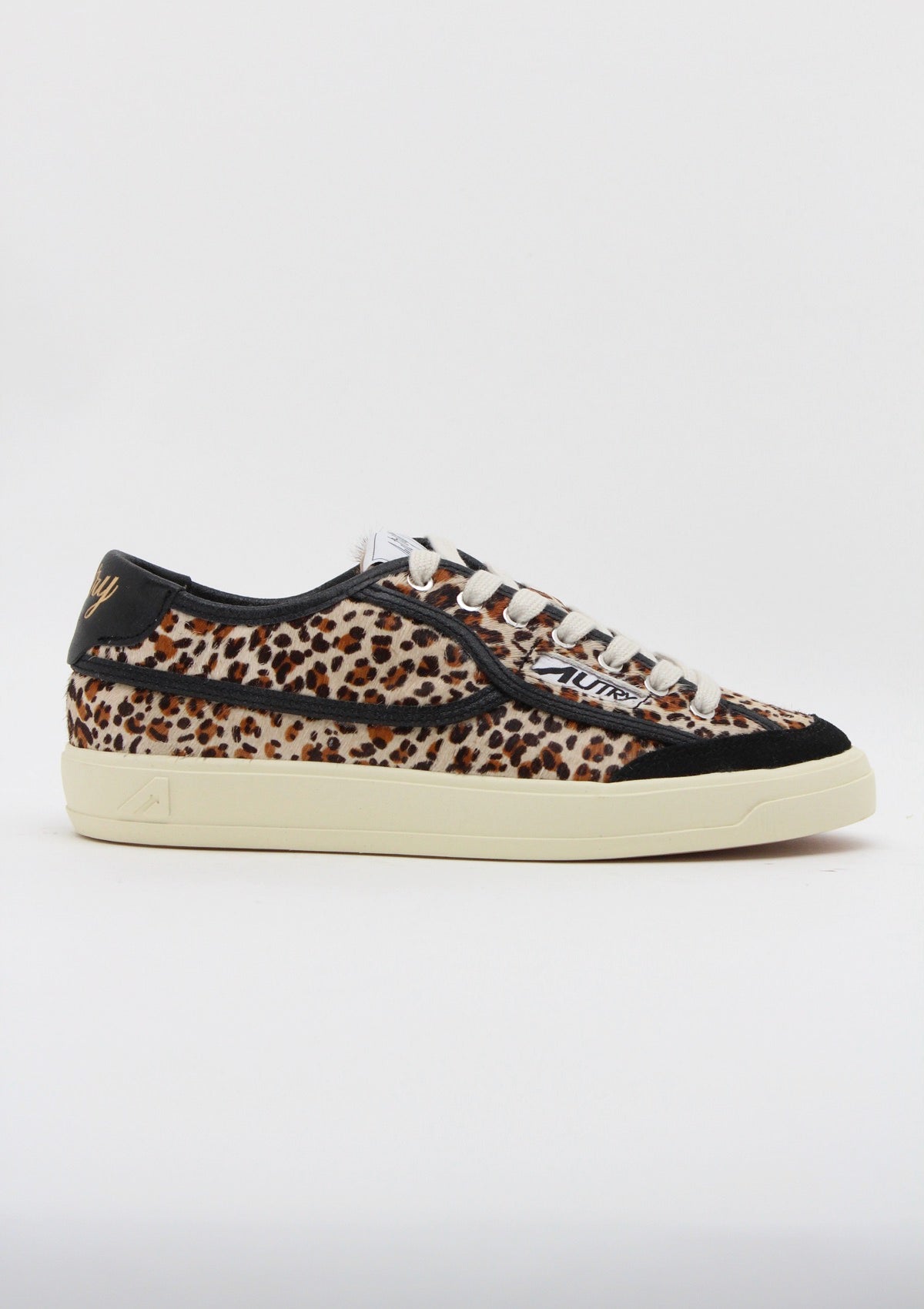 SCLWJL01  WINDSCAPE  SNEAKERS DONNA LOW EFFETTO CAVALLINO LEOPARD E NERO