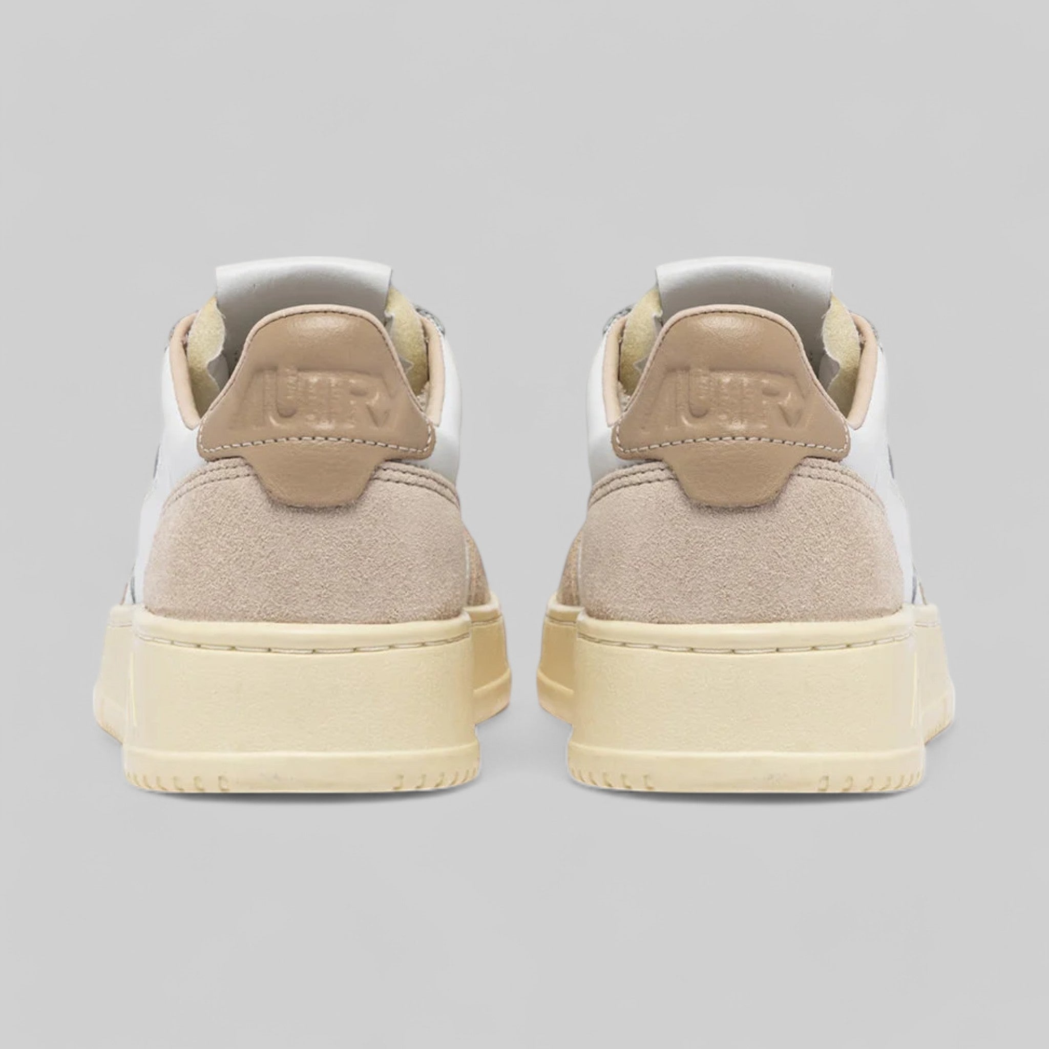AULW-LS58 SNEAKERS MEDALIST LOW IN PELLE BIANCA E PEPPER E SUEDE BEIGE