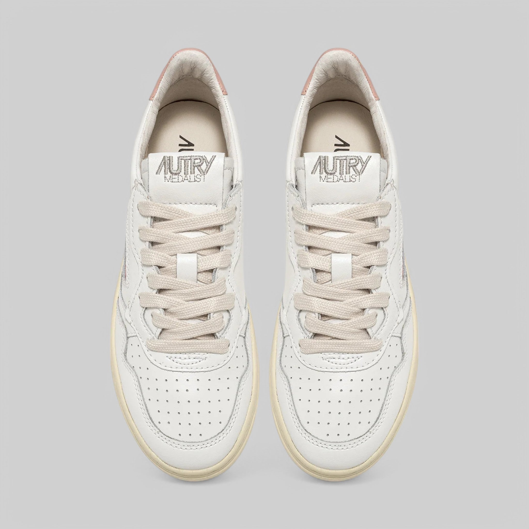 SNEAKERS AULW-LL16  MEDALIST LOW IN PELLE BIANCA E ROSA