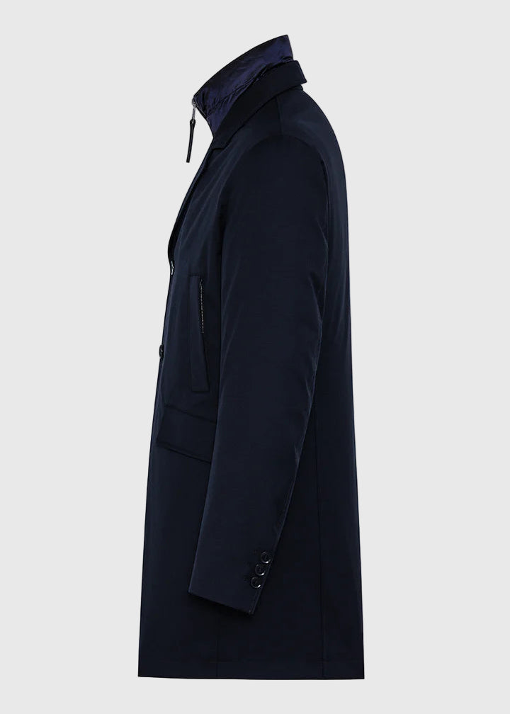 FW25-SPENCER-STELVIO CAPPOTTO CON IMBOTTITURA IN PIUMA COLORE BLU NAVY