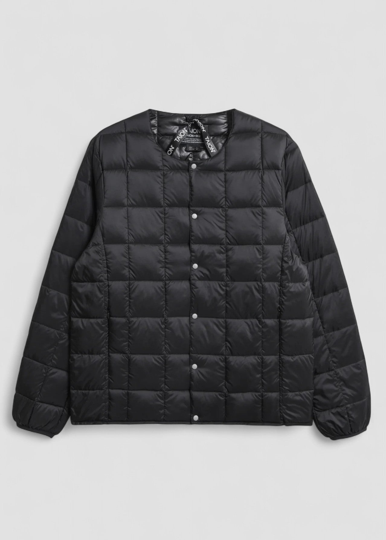 FW25-TAION-104 GIACCA IMBOTTITA UNISEX BASIC CON SCOLLO ROTONDO  BLACK