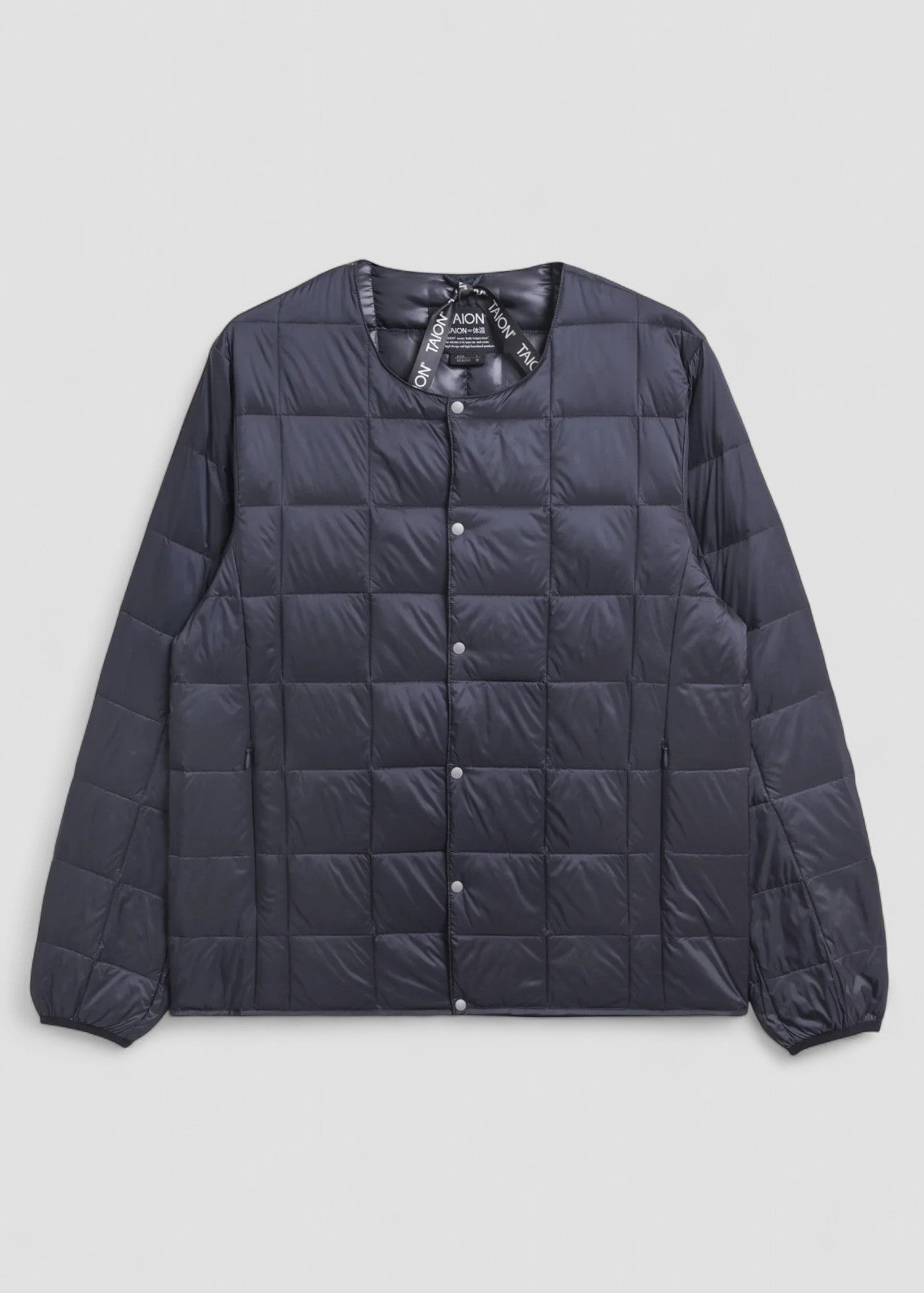 FW25-TAION-104  GIACCA IMBOTTITA UNISEX BASIC CON SCOLLO ROTONDO    DARK NANY