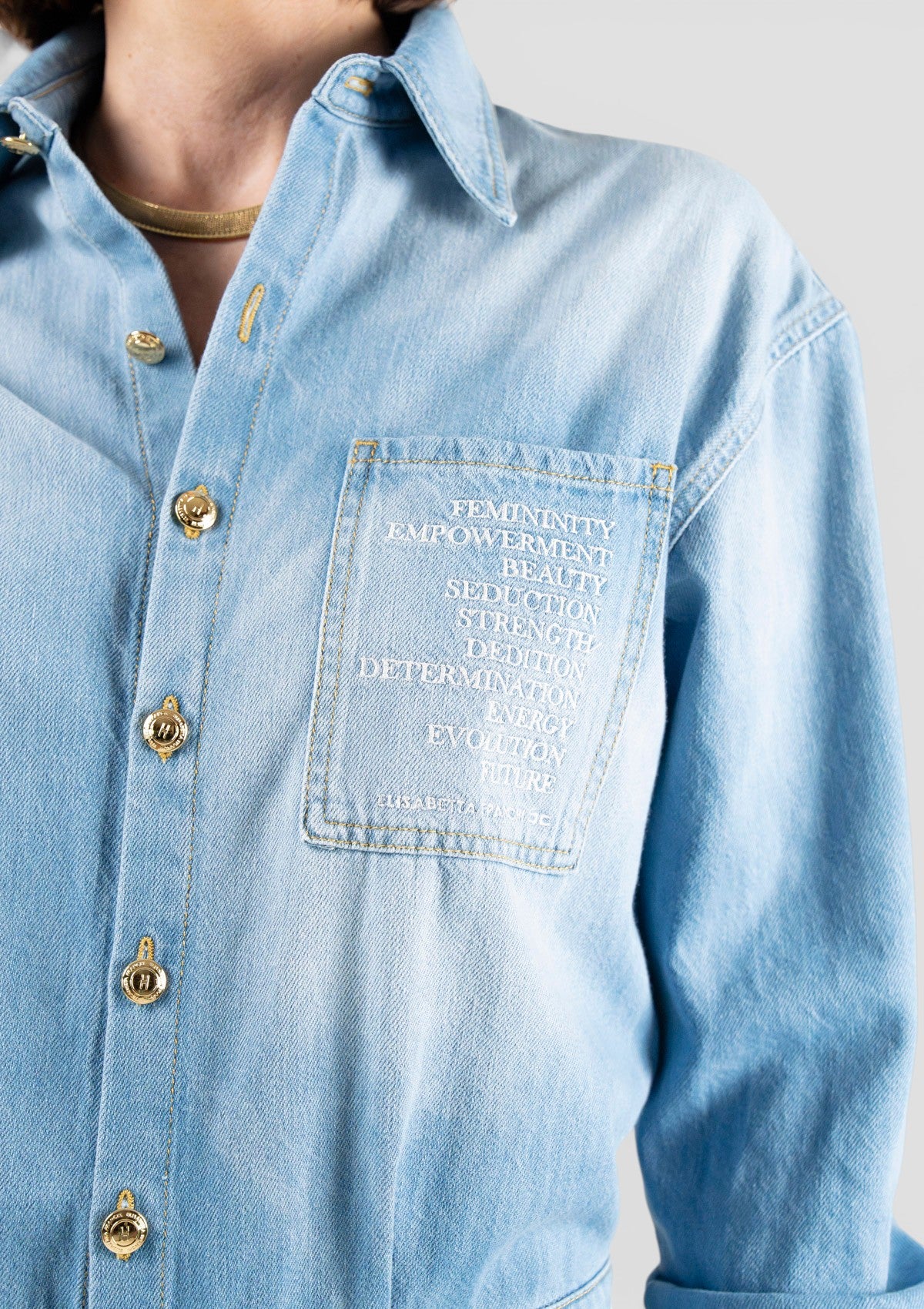 SS26-TJ44D61E2 TUTA IN DENIM CON DETTAGLIO LETTERING