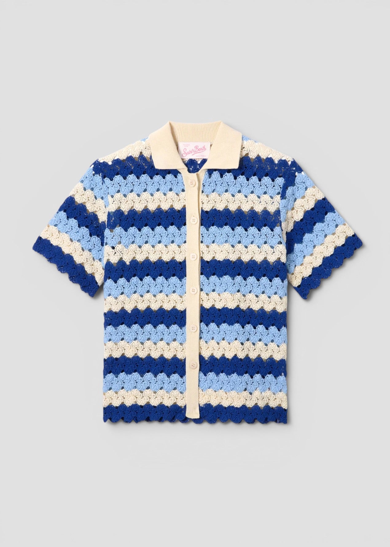 SS26-MOE0001 - 00585L CAMICIA MONET - CROCHET STRIPES WAVE 6131