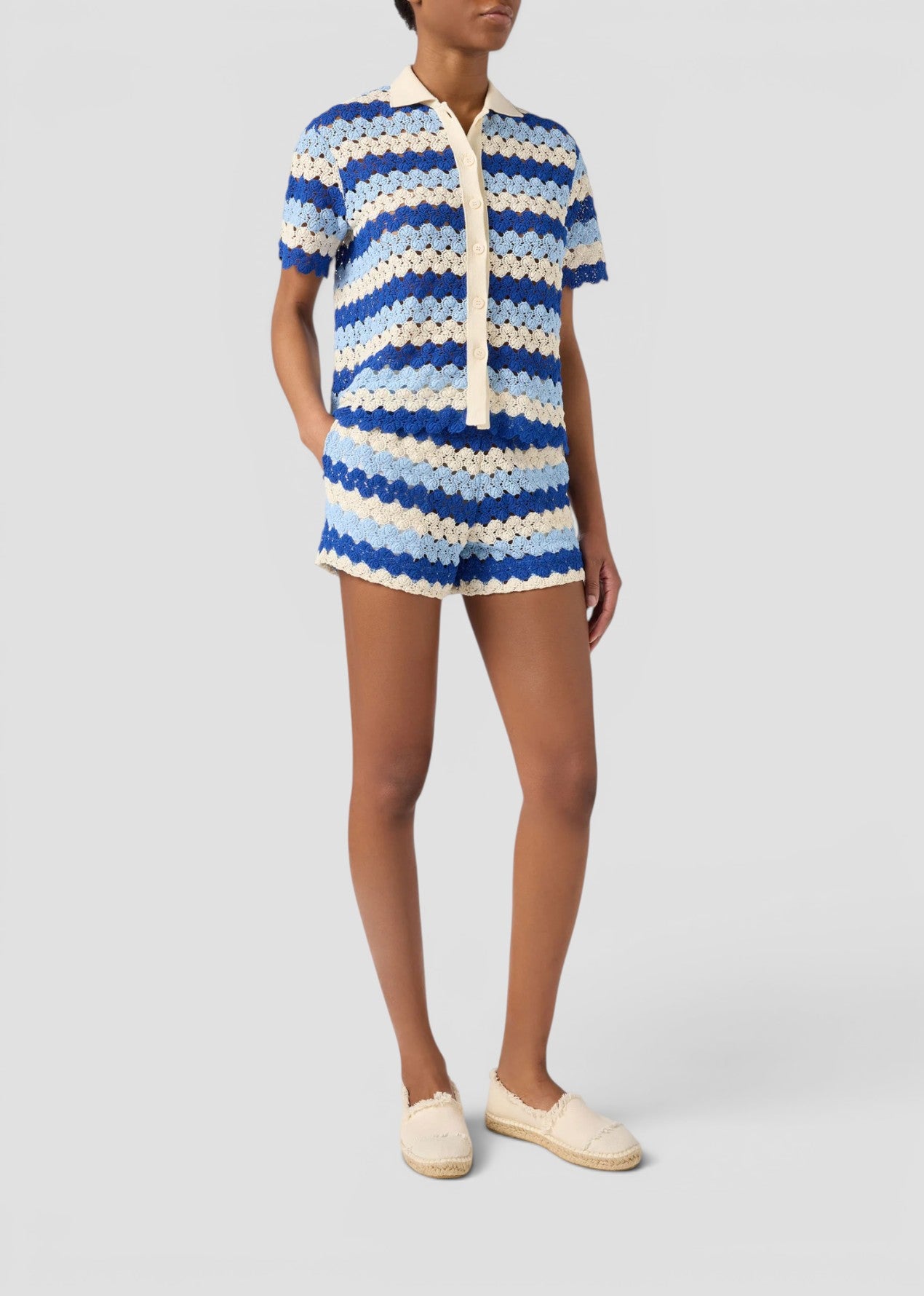 SS26-MEA002 - 00585L PANTALONCINI MEAVE - CROCHET STRIPES WAVE 6131
