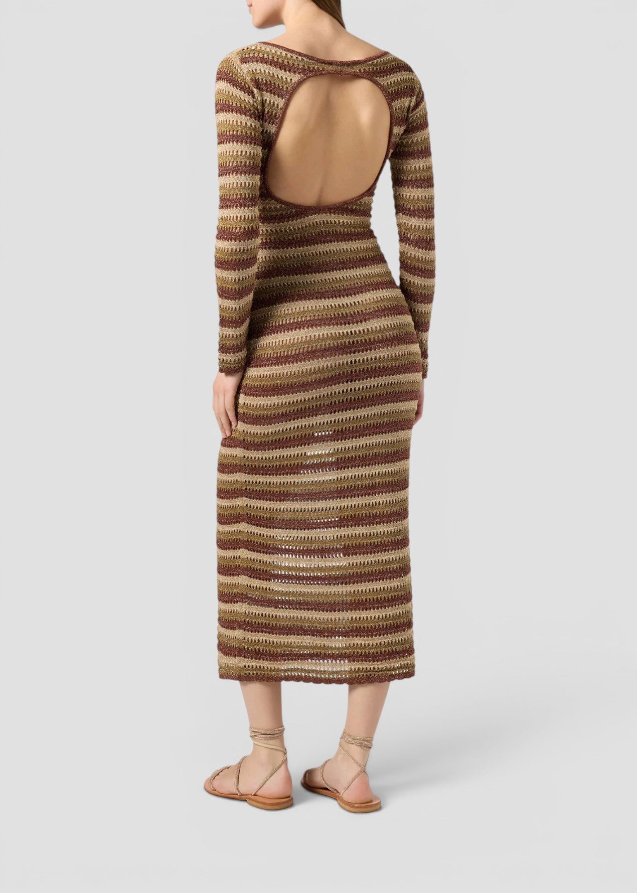 SS26-RYN0001 - 00492L ABITO ROBYN - STRIPES LUREX GOLD