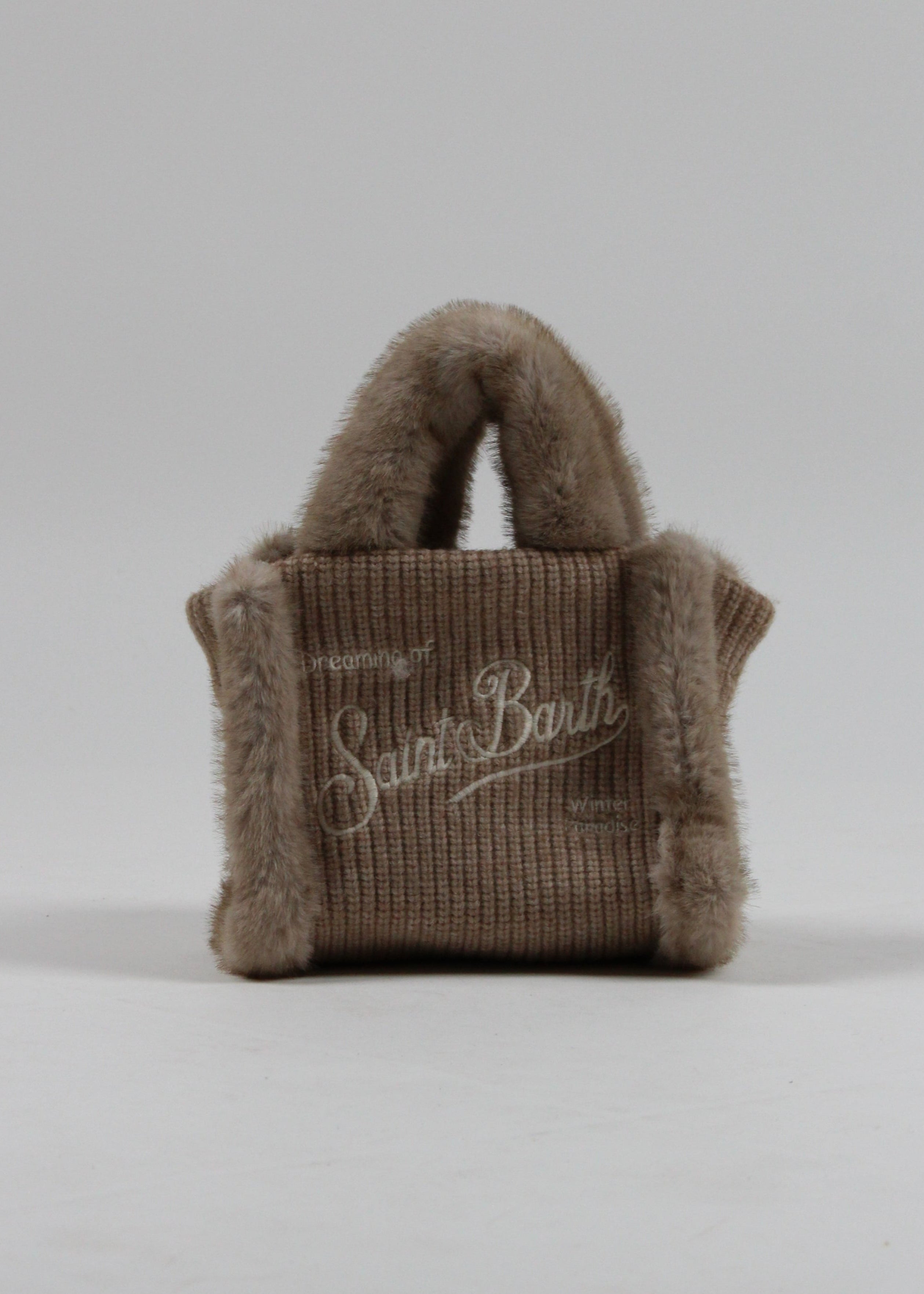 FW25-VAMI022-00295I  BORSA VANITY MINI IN TESSUTO CON INSERTI EFFETTO SHEARLING