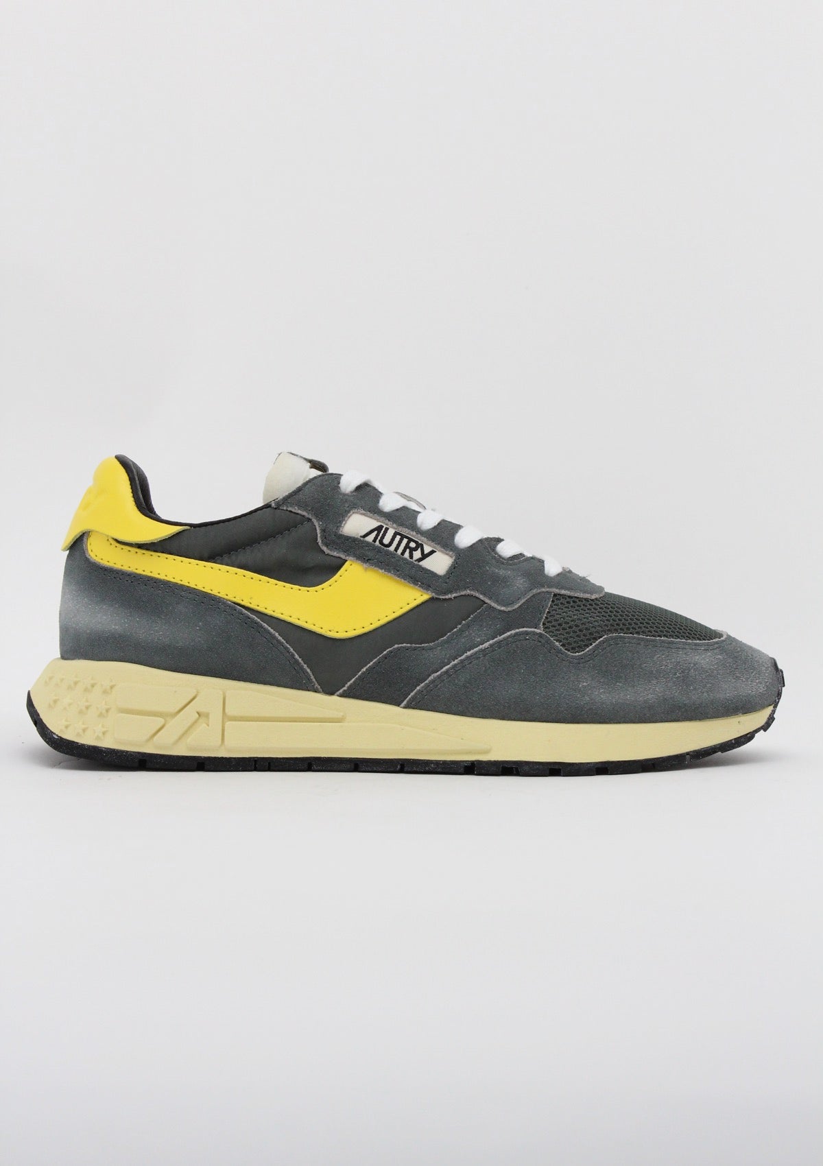 WWLM GQ06 SNEAKERS UOMO AUTRY REELWIND - GRIGIO ANTRACITE / GIALLO / CREMA