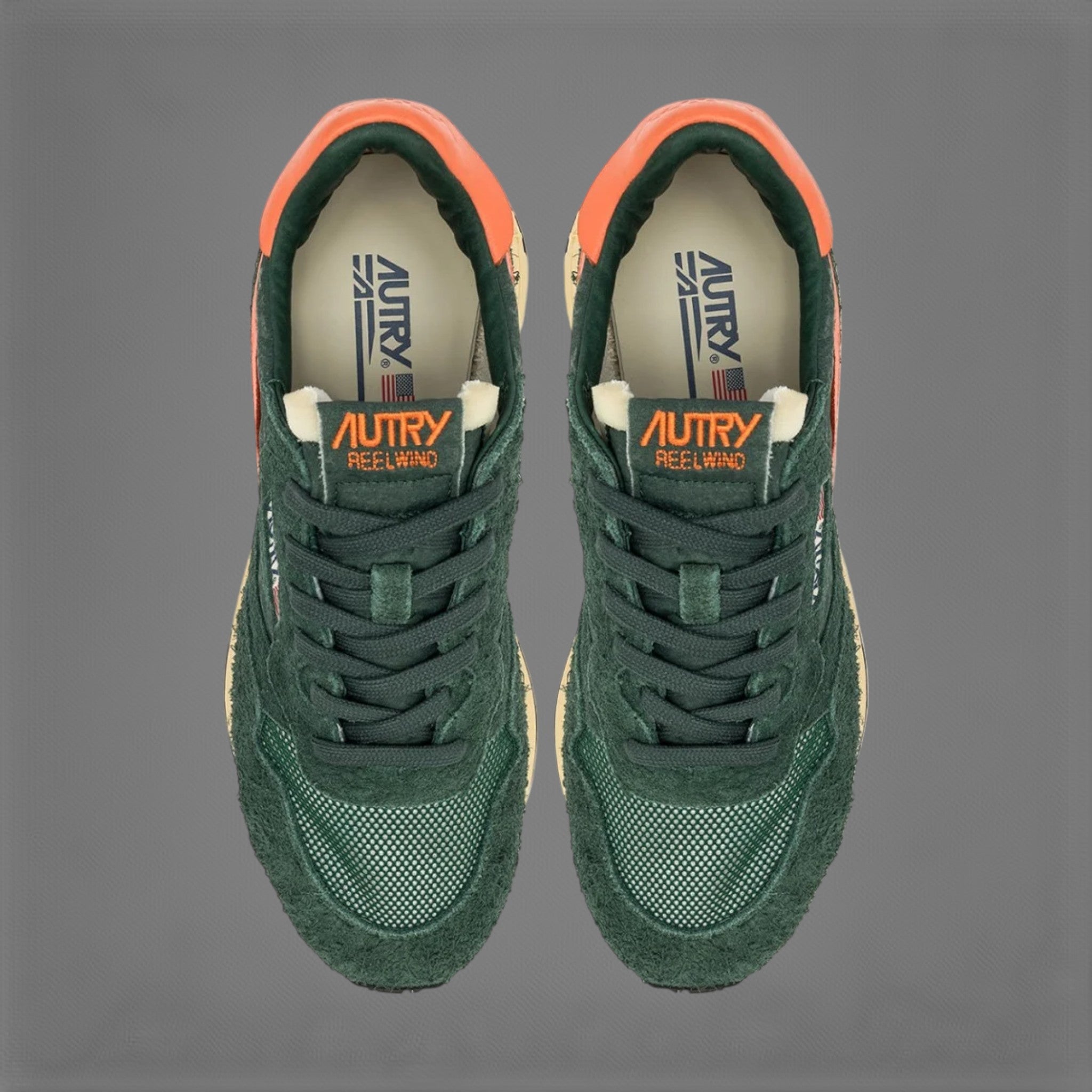 SNEAKERS WWLM-UT05  REELWIND LOW SUEDE/NET BOTTLE/ORNG