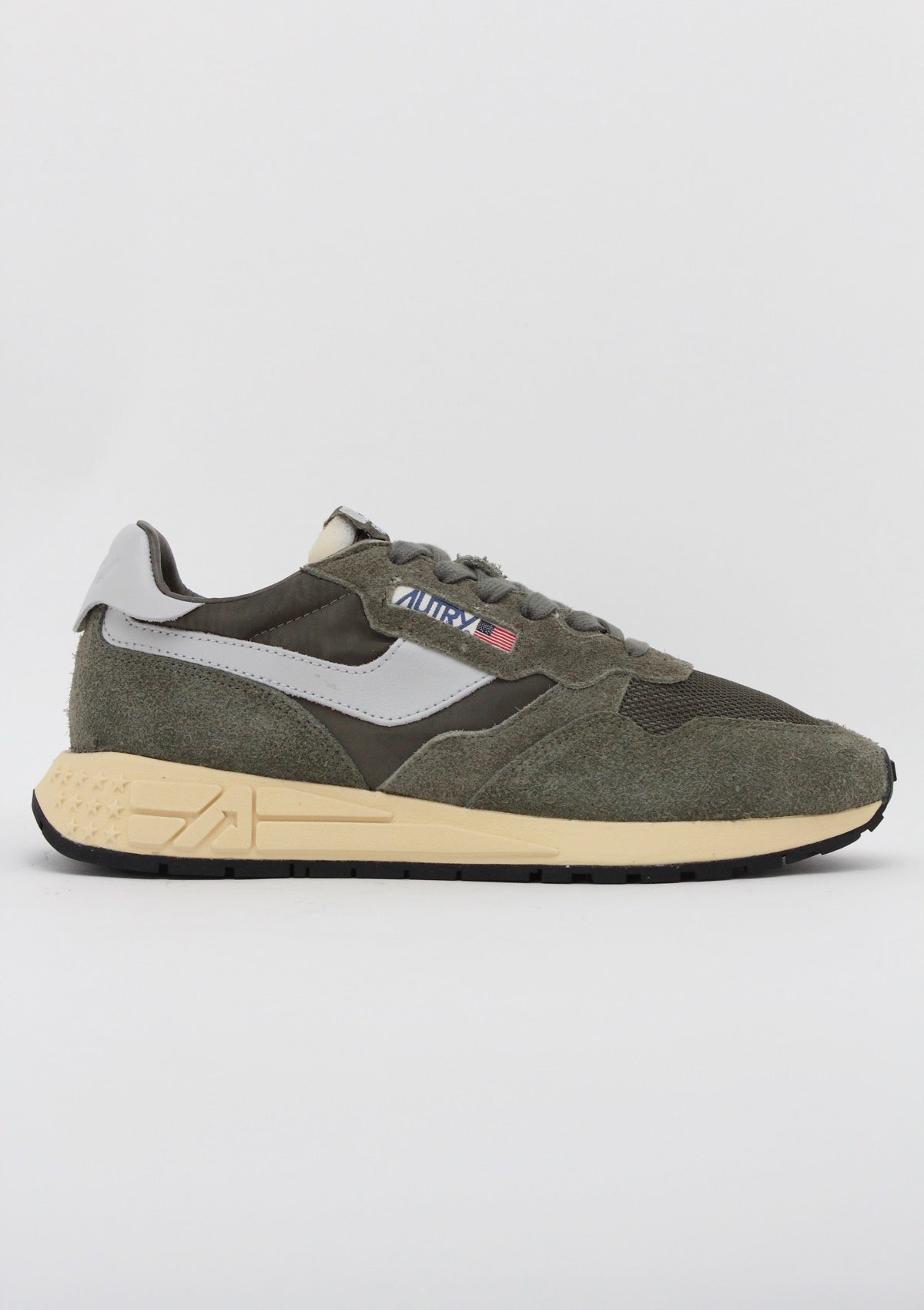 WWLM UT52 SNEAKERS UOMO AUTRY REELWIND - VERDE MILITARE / GRIGIO CHIARO / CREMA