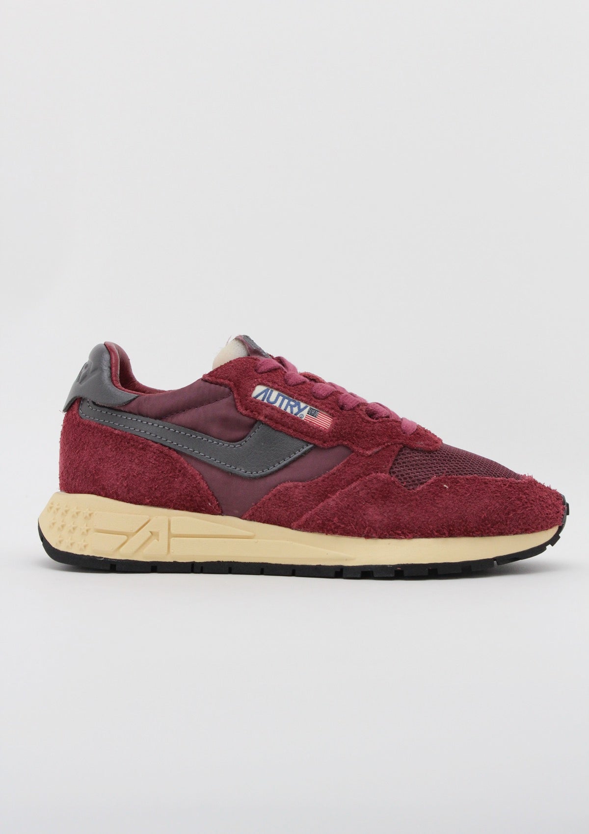 WWLW UT29 SNEAKERS DONNA AUTRY REELWIND&NBSP; - BORDEAUX / GRIGIO SCURO / CREMA