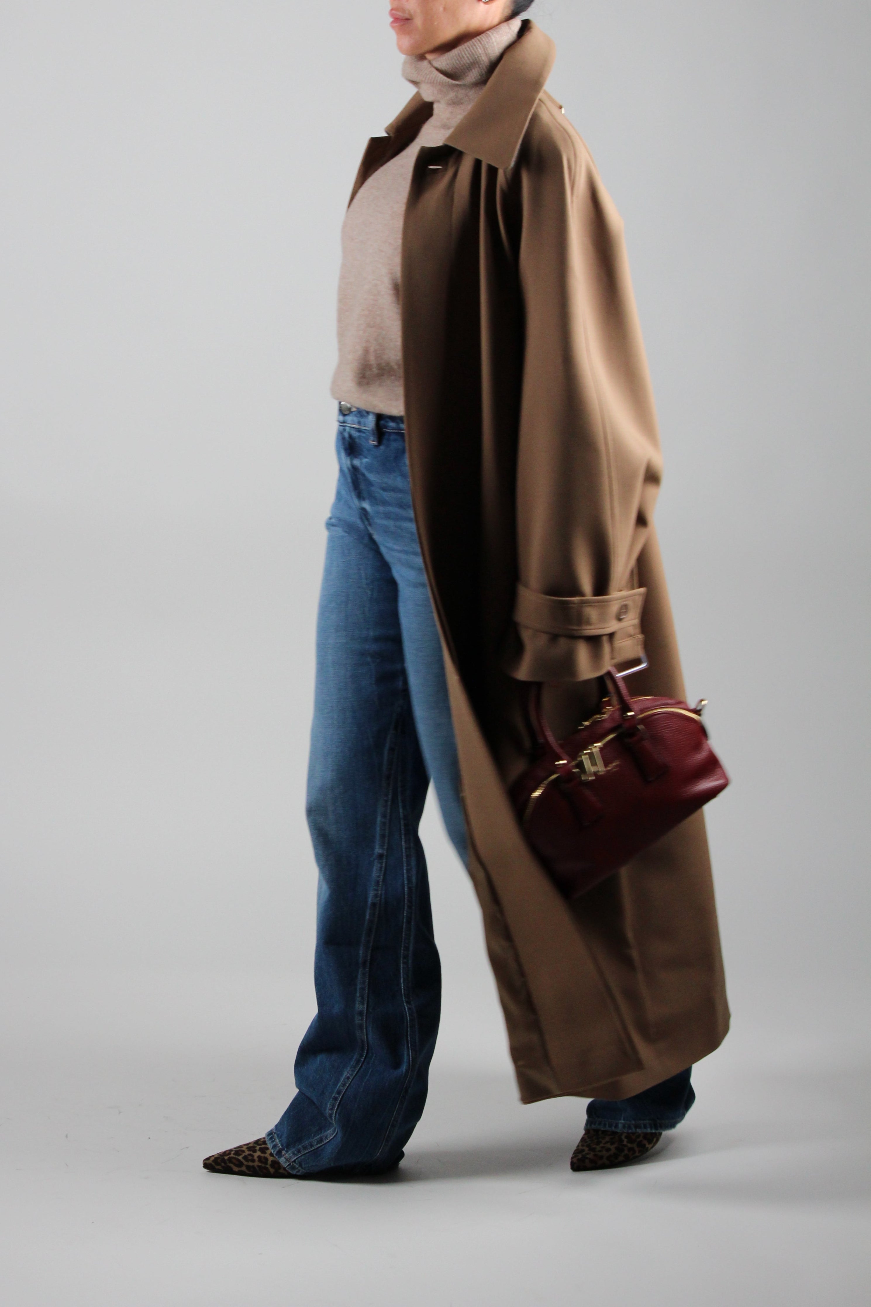 FW25-Y5WI14  TRENCH BEATRIX IN FRESCO DI LANA COLORE CAMMELLO