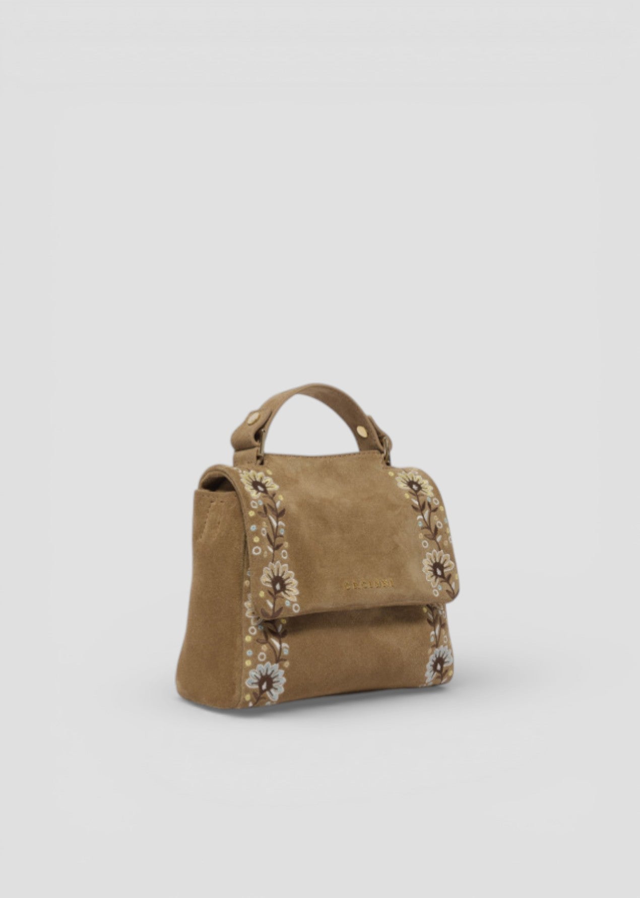 SS26-B02019-PEF  BORSA SVEVA XS  PEACH FLOWERS  BISCOTTO