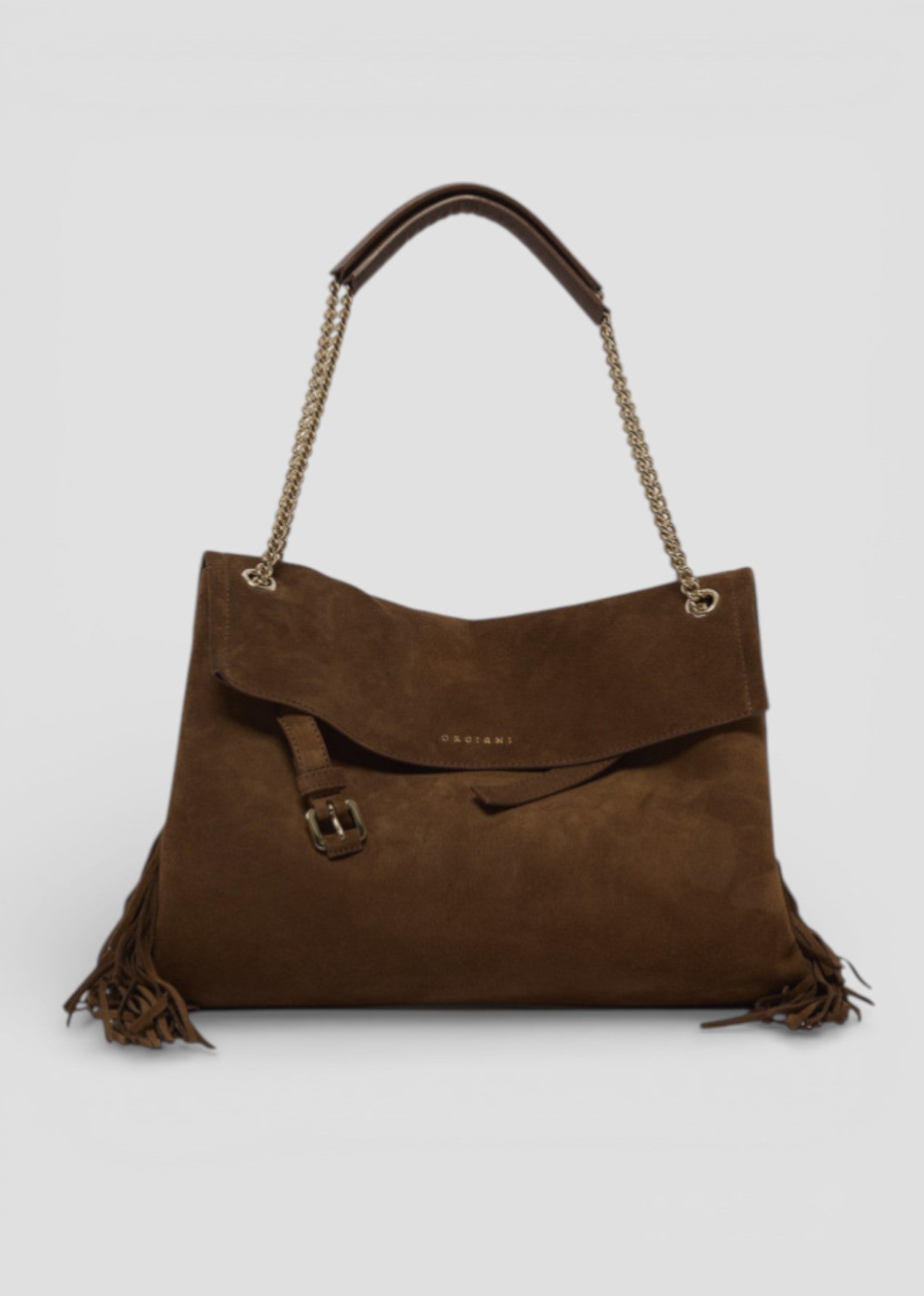 SS26-B02212-PFG  BORSA  VENUS M PEACH FRINGE COCOA