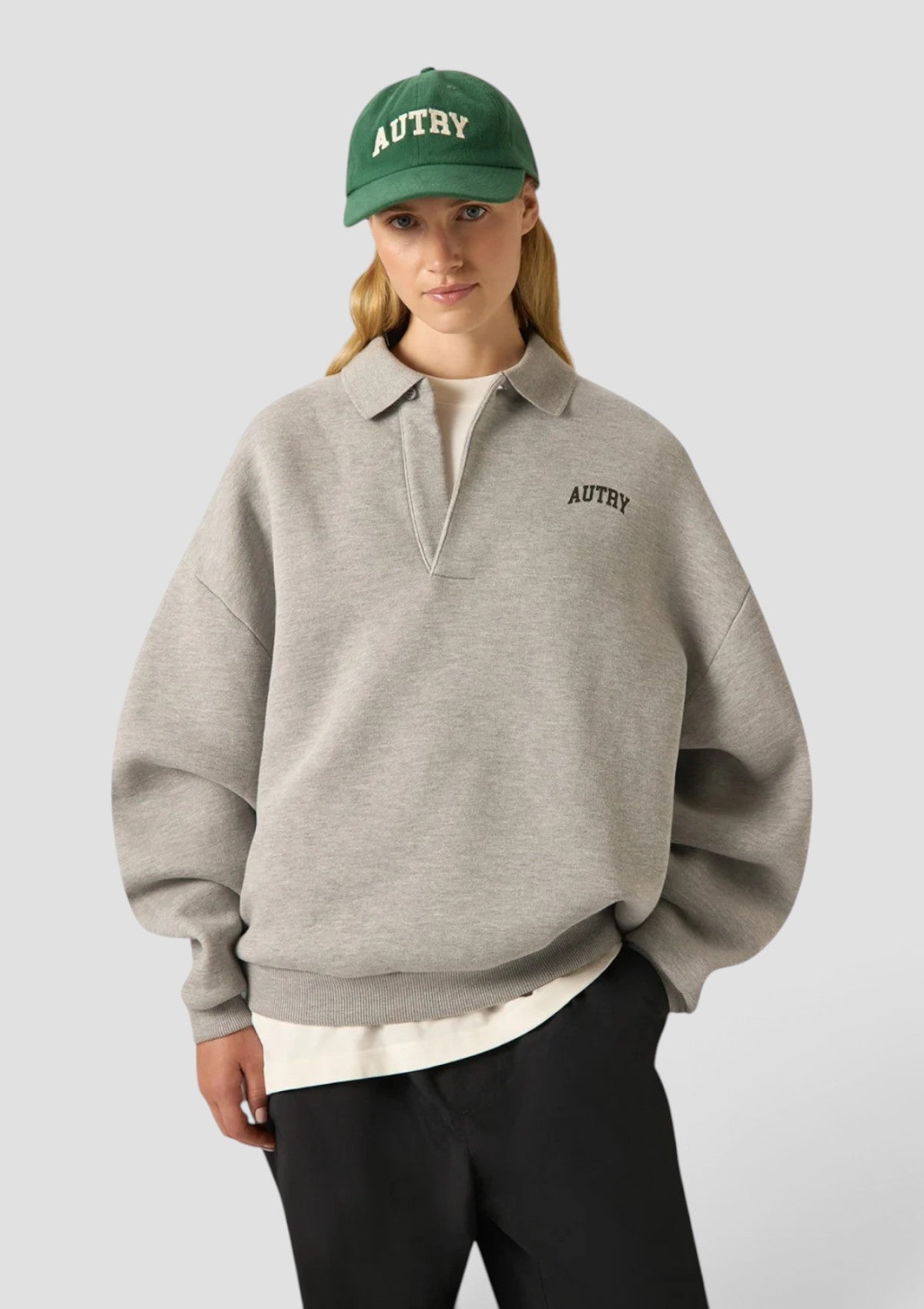 SWPX 117D FELPA POLO UNISEX  GRIGIO MELANGE