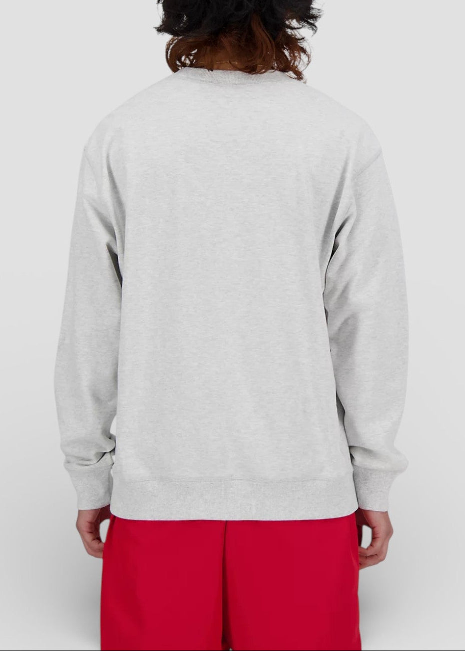 SS26-MT41547AHH FELPA SENZA CAPPUCCIO ATHLETIC PREMIUM LOGO CREW COL.ASH HEATHER