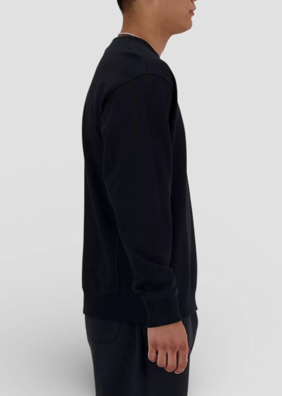 SS26-MT41547BK FELPA SENZA CAPPUCCIO ATHLETIC PREMIUM LOGO CREW COL.NERO