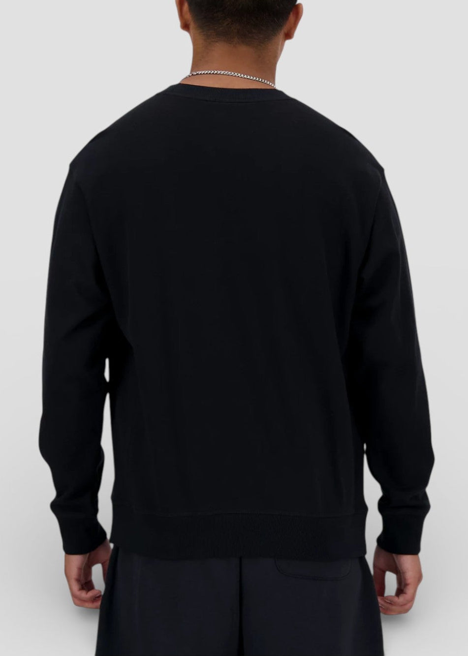 SS26-MT41547BK FELPA SENZA CAPPUCCIO ATHLETIC PREMIUM LOGO CREW COL.NERO