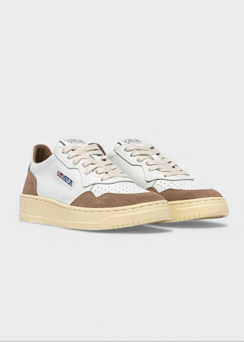 SS26-AULM-FT02 SNEAKERS MEDALIST LEATHER/SUEDE  WHITE/ANTILOPE