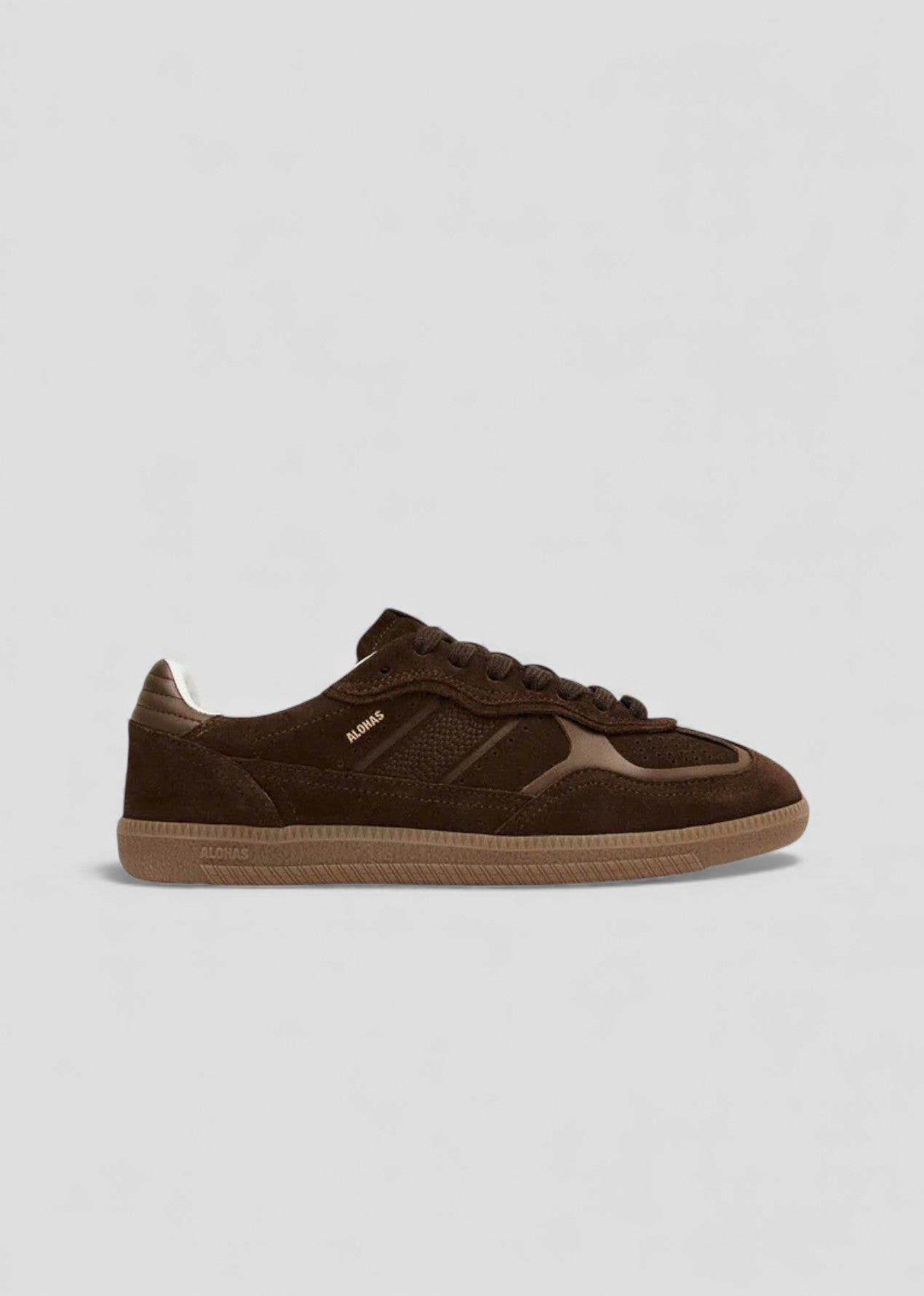 SS26-100471-05. TB.490 SNEAKERS IN PELLE SCAMOSCIATA MARRONE